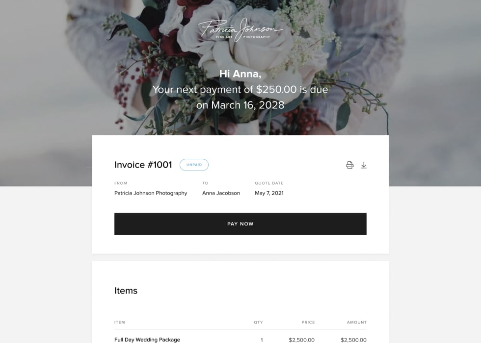 Studio Manager Invoices